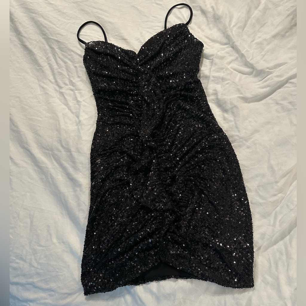 Nwt Nookie Galaxy Mini Sequin Dress - Black - Size Large - Revolve